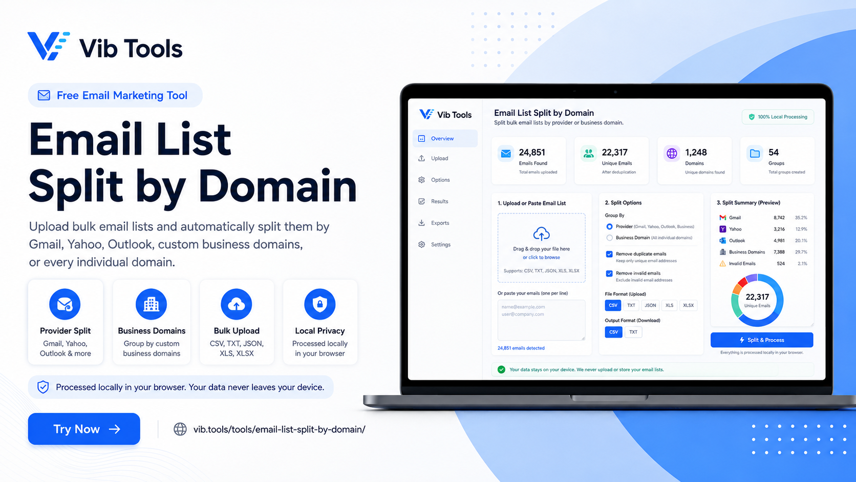 Email List Split by Domain