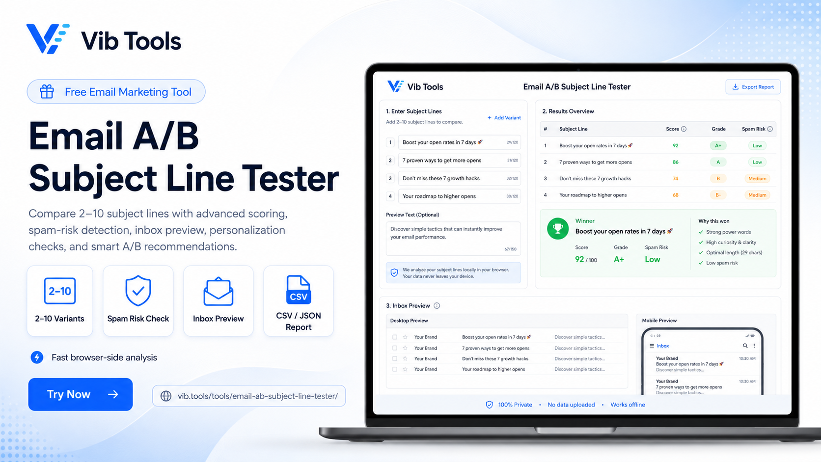 Email A/B Subject Line Tester